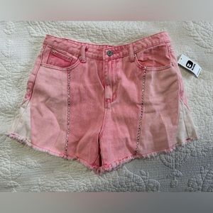 NWT Pink Denim shorts rinestone detailing